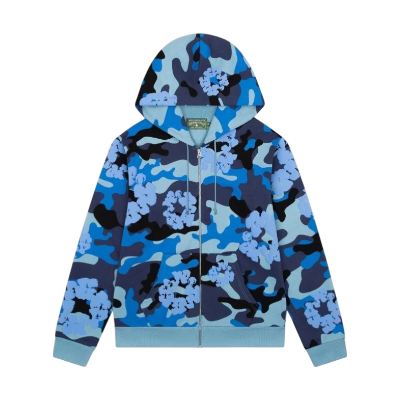 Denim Tears The Cotton  Wreath Zip Sweatshirt Blue Camo